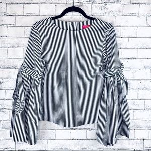 Catherine Malandrino blue striped blouse